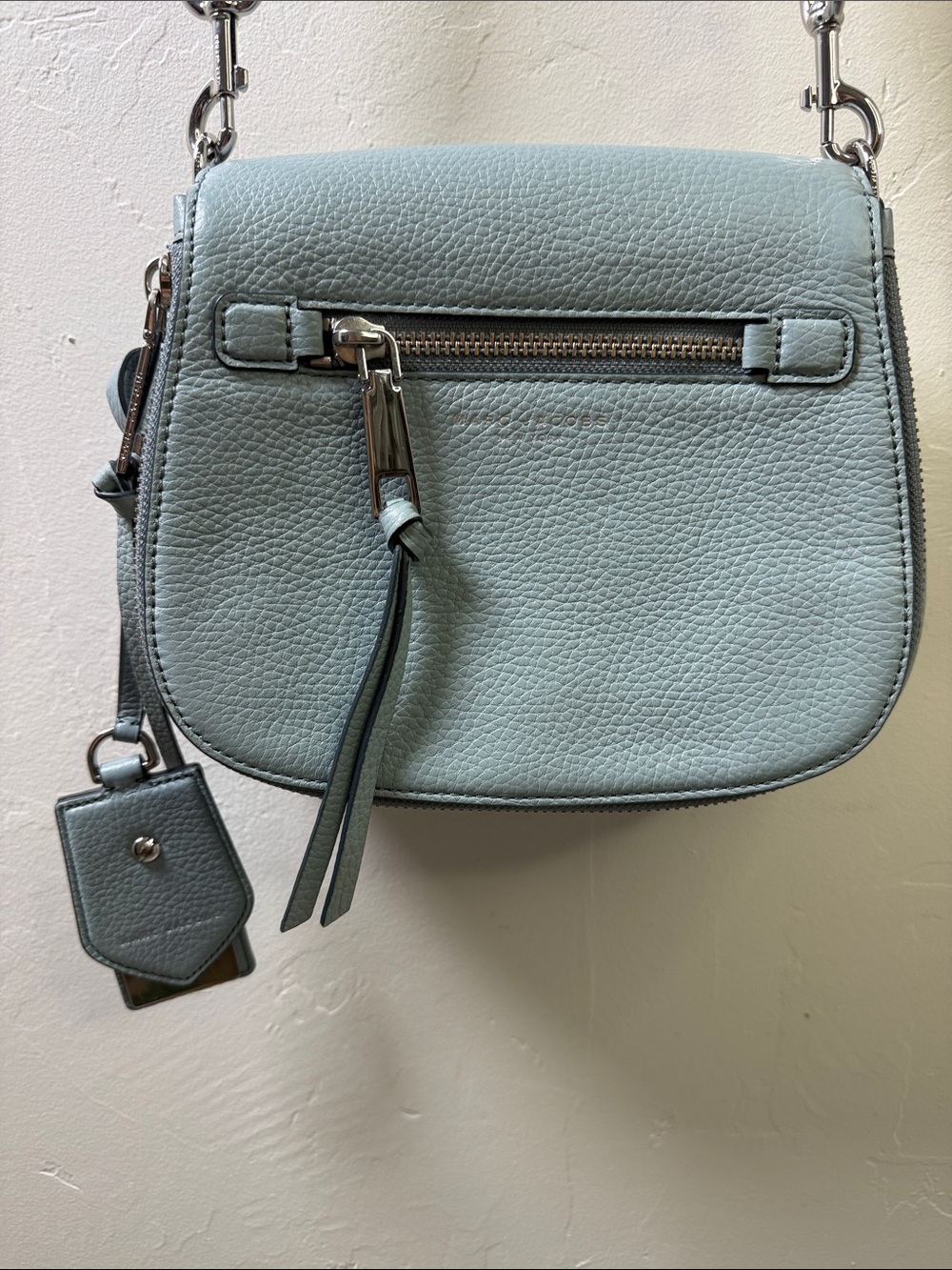 Marc Jacobs Gotham saddle Leather Crossbody in Light Blue